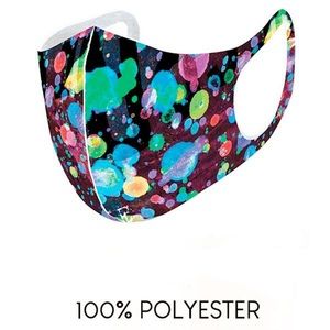 NIB black splash fabric face mask
